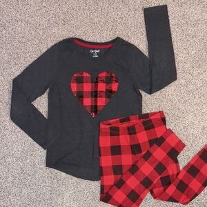 Girl's Cat & Jack Lumberjack Plaid "Flippy" Outfit (Size M 7/8)